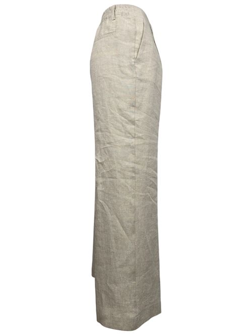 pantaloni donna a palazzo in lino con punto luce beige Good match | AP2251U03